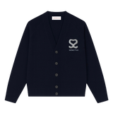 Seductive Cardigan Navy – Wool Blend Signature Logo Knitwear Unisex