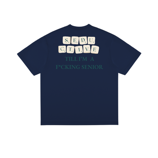 Seductive Scrabble T-Shirt Navy – 240 GSM Cotton Unisex Boxy Fit