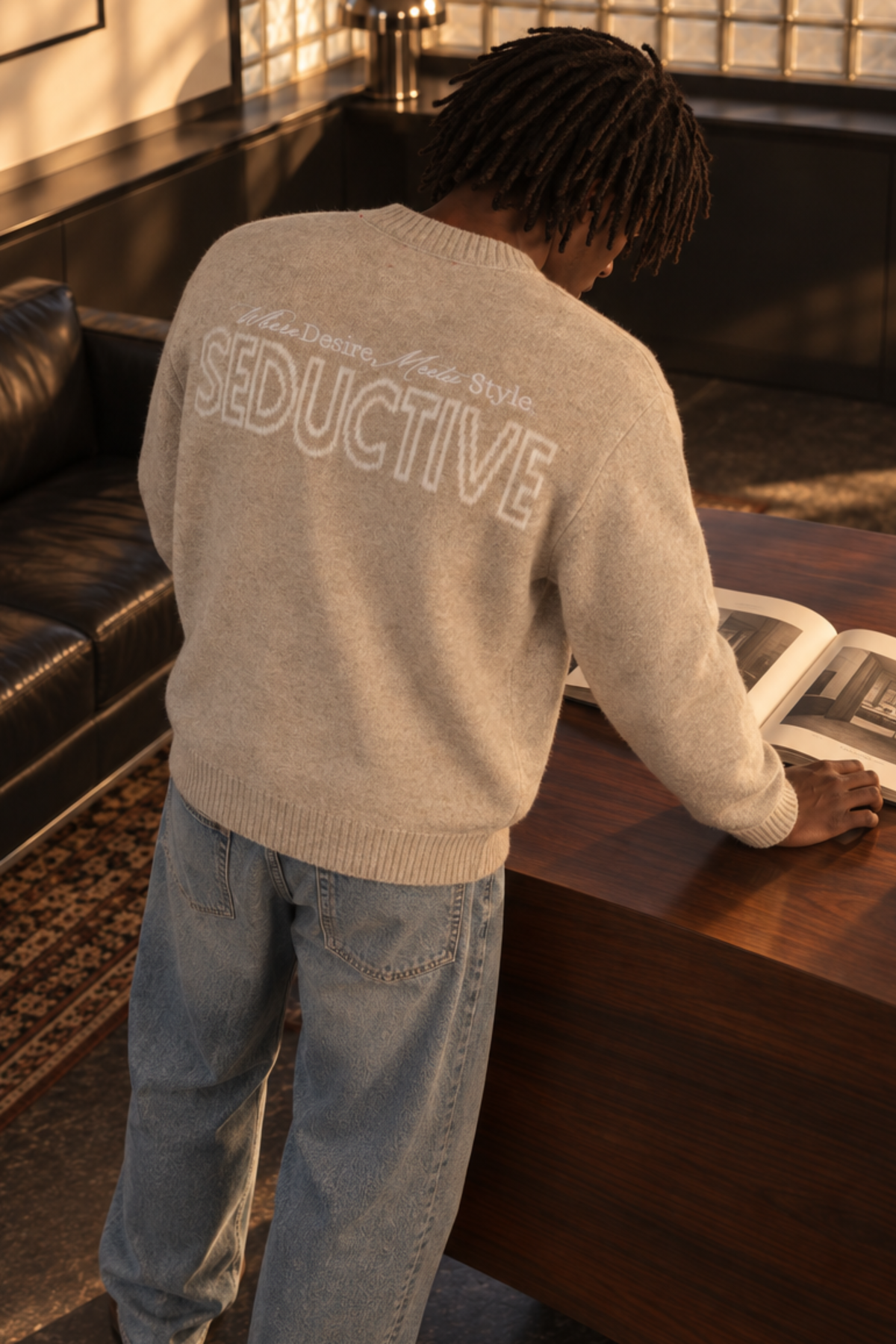 Seductive Crewneck Sweater Sand – Signature Knit Unisexe