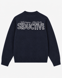 Seductive Crewneck Sweater Navy – Jacquard Logo Unisex Knit