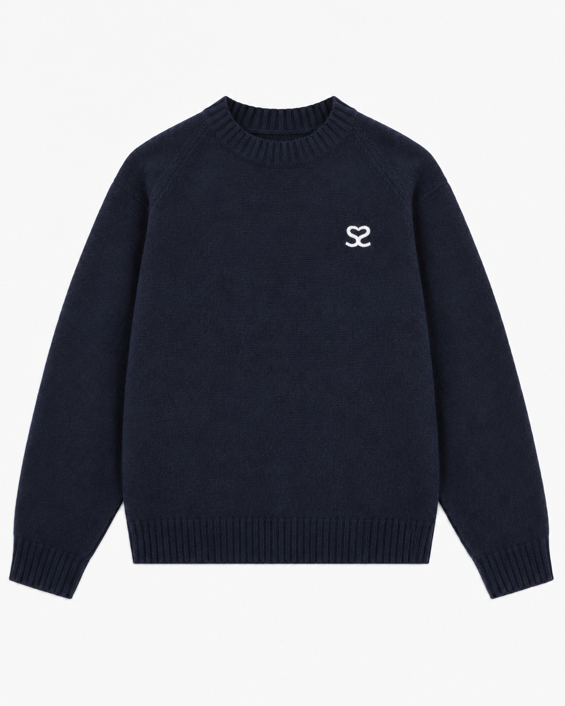 Seductive Crewneck Sweater Navy – Jacquard Logo Unisex Knit