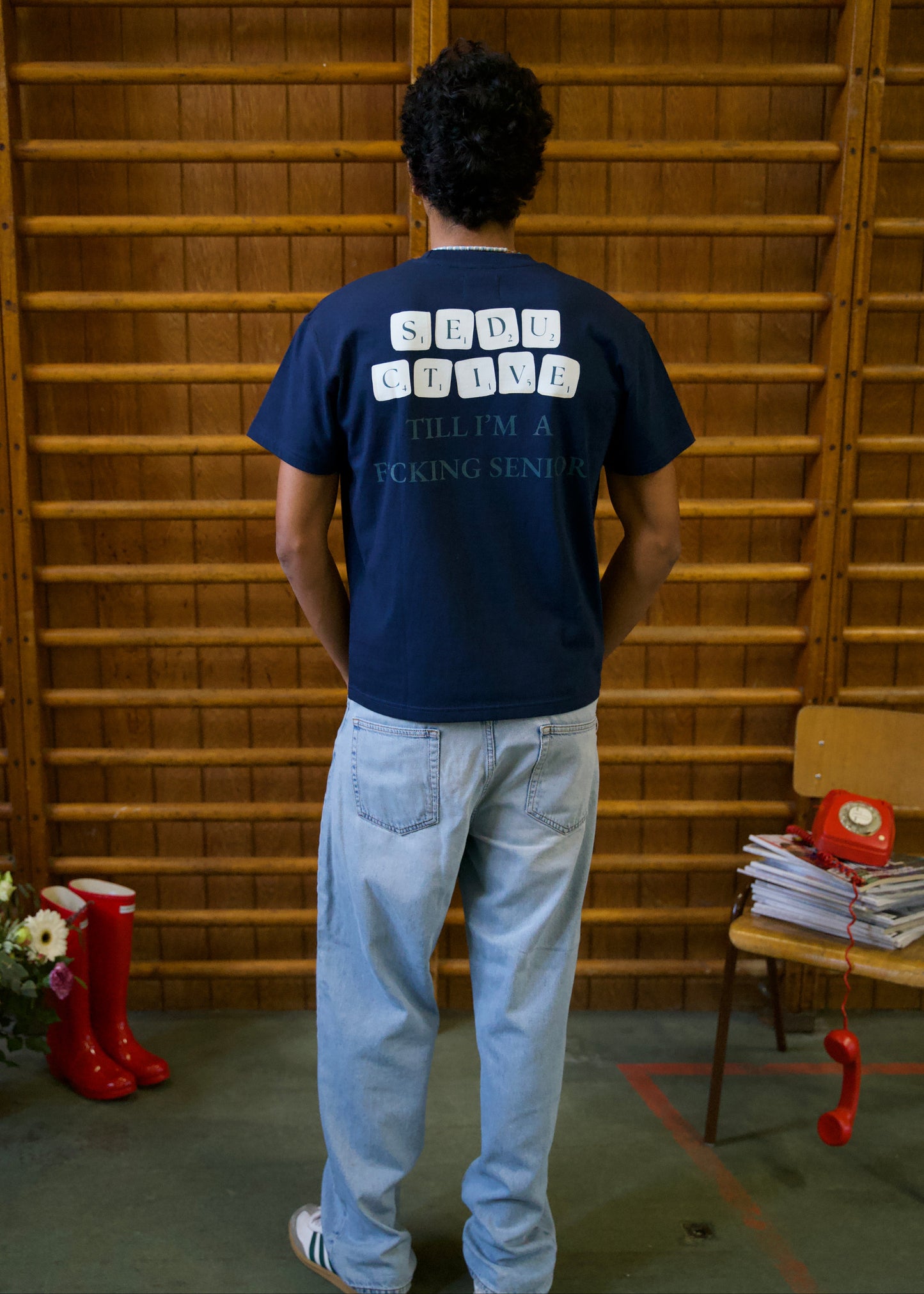 Seductive Scrabble T-Shirt Navy – 240 GSM Cotton Unisex Boxy Fit