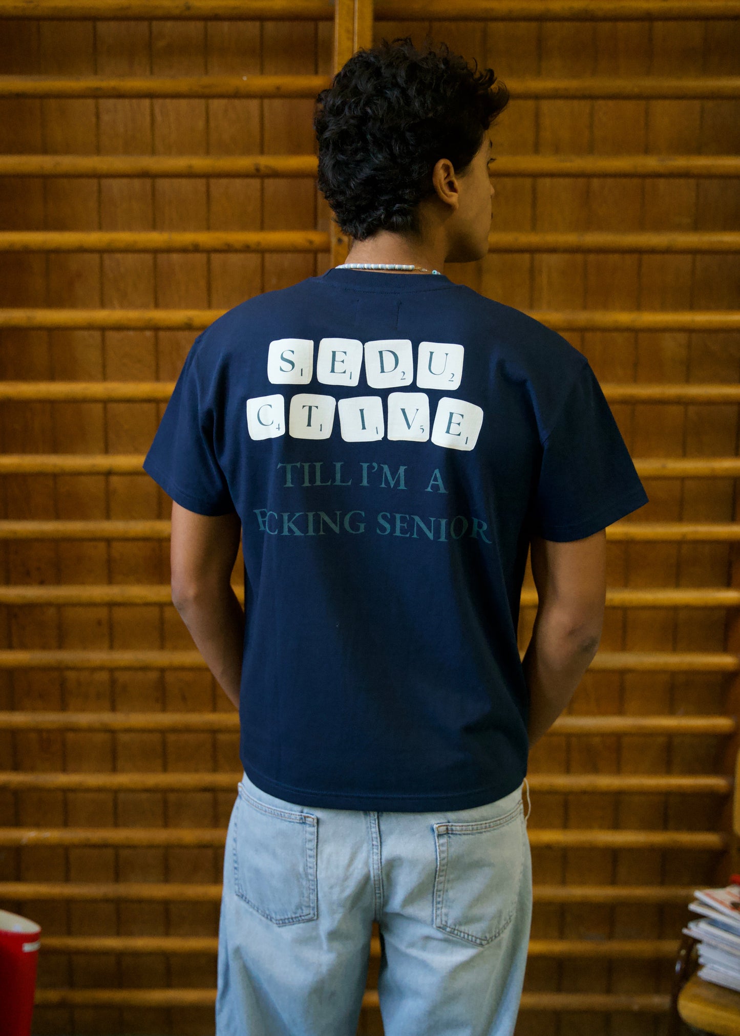 Seductive Scrabble T-Shirt Navy – 240 GSM Cotton Unisex Boxy Fit