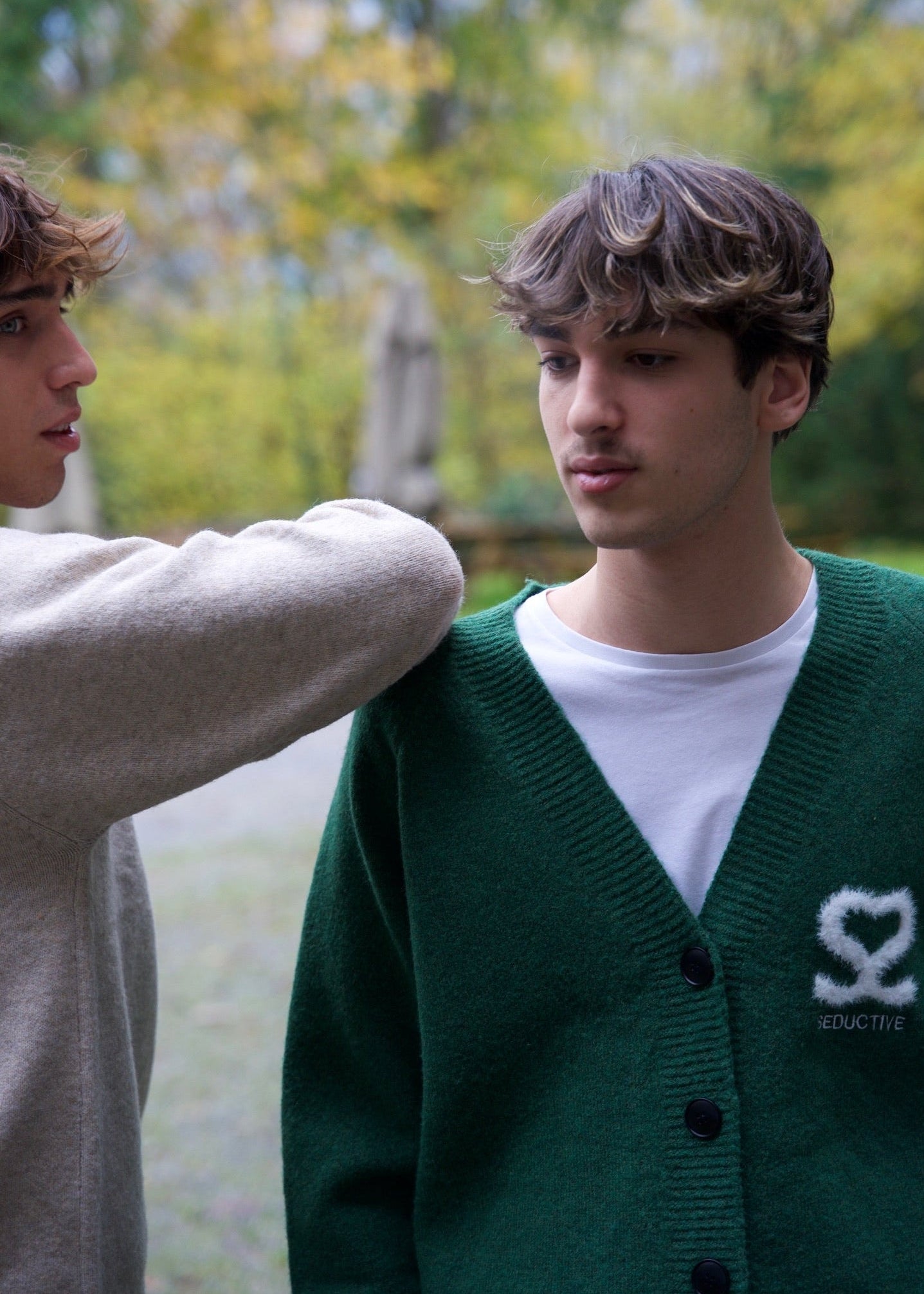 Seductive Cardigan Navy – Wool Blend Signature Logo Knitwear Unisex